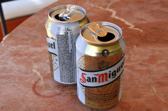 スペイン・アンダルシア州・ネルハ　Hotel Carabeo & Restaurant 34 San Miguel Beer（サンミゲールビール）