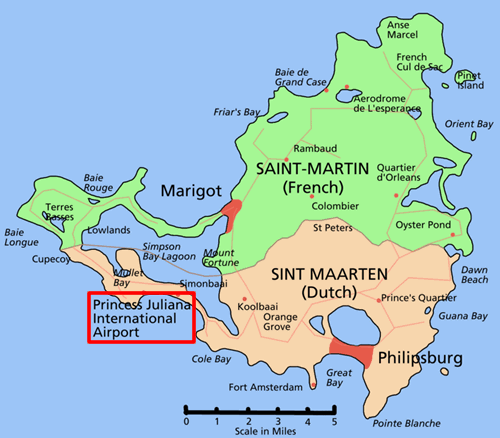 ソネスタ マホ ビーチ リゾート&カジノ 宿泊キャンセル セントマーチン島の地図